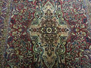 3' 5" X 5' Antique Handmade Indian Agra Fine Weave Wool Rug Organic dye Nice