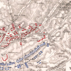 Vintage Map of the Battle of Waterloo, 1815