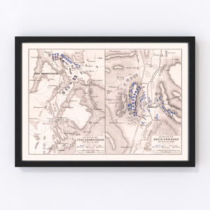 Vintage Map of the Battle of Fere-Champenoise, 1814