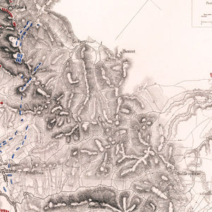 Vintage Map of the Battle of Orthes, 1814