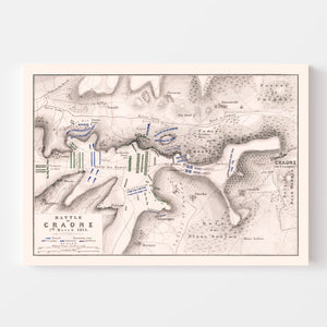 Vintage Map of the Battle of Craone, 1814
