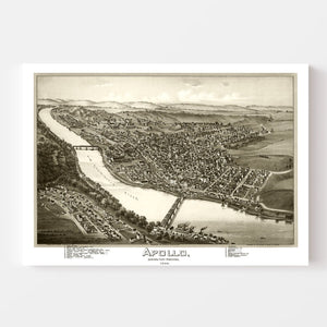 Vintage Map of Apollo, Pennsylvania 1896