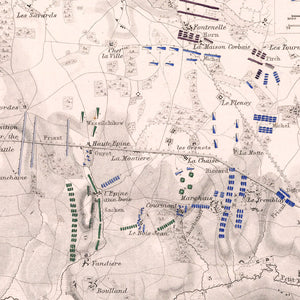 Vintage Map of the Battle of Montmirail, 1814
