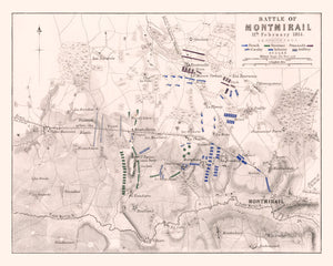 Vintage Map of the Battle of Montmirail, 1814