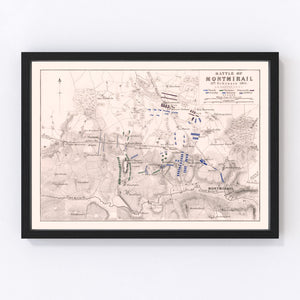 Vintage Map of the Battle of Montmirail, 1814