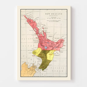 Vintage Map of New Zealand 1862