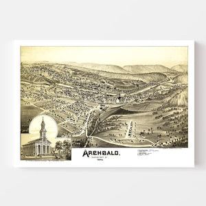 Vintage Map of Archbald, Pennsylvania 1892
