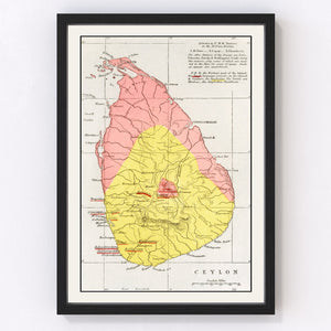 Vintage Map of Sri Lanka 1862