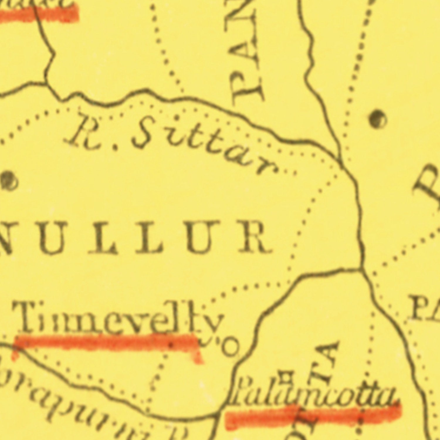 Vintage Map of Tirunelveli, 1862