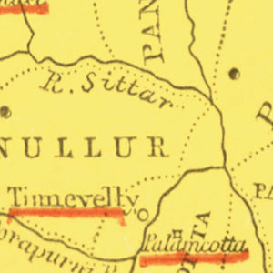 Vintage Map of Tirunelveli, 1862