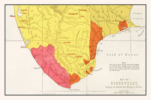 Vintage Map of Tirunelveli, 1862