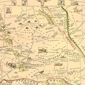 Vintage Map of Wyoming 1928