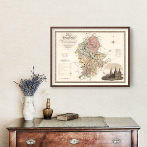 Vintage Map of Stafford England, 1830