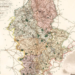 Vintage Map of Stafford England, 1830