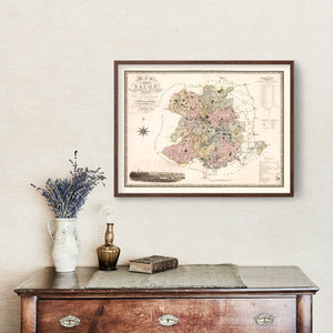 Vintage Map of Salop England, 1830