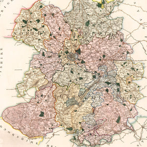 Vintage Map of Salop England, 1830