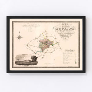 Vintage Map of Rutland England, 1831