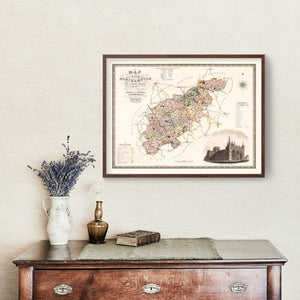 Vintage Map of Northampton England, 1830