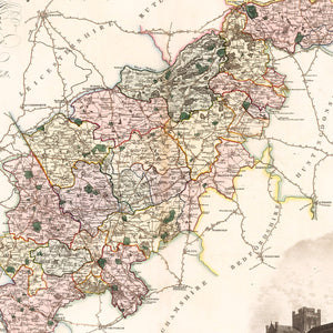 Vintage Map of Northampton England, 1830