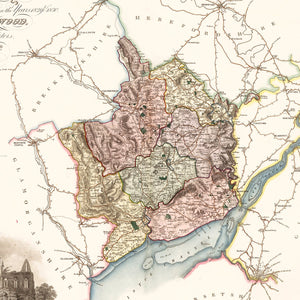 Vintage Map of Monmouth England, 1831