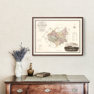 Vintage Map of Leicester England, 1830
