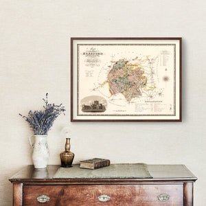Vintage Map of Hereford England, 1831