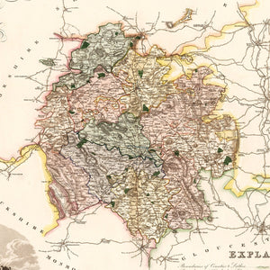 Vintage Map of Hereford England, 1831