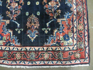 Persian Runner Rug 4x11, Navy Blue Antique Lilihan Runner
