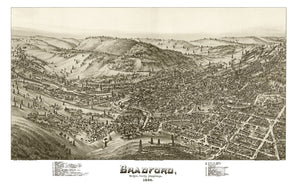 Vintage Map of Bradford, Pennsylvania 1895