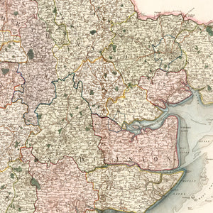 Vintage Map of Essex England, 1831