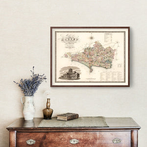 Vintage Map of Dorset England, 1829