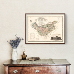 Vintage Map of Map of the county palatine of Chester England, 1830
