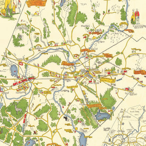Vintage Map of Concord, Massachusetts 1928