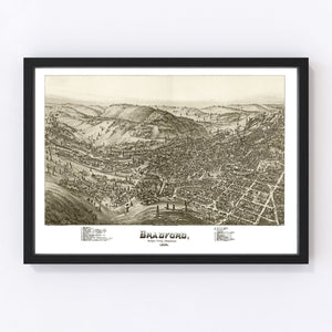 Vintage Map of Bradford, Pennsylvania 1895