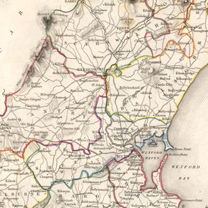 Vintage Map of Wexford County Ireland, 1846