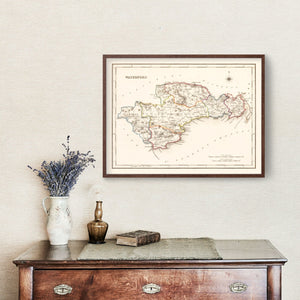 Vintage Map of Waterford County Ireland, 1846