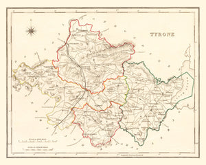 Vintage Map of Tyrone County Ireland, 1846