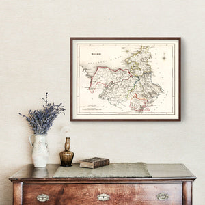 Vintage Map of Sligo County Ireland, 1846