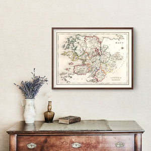 Vintage Map of Mayo County Ireland, 1846