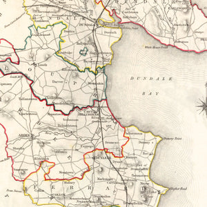Vintage Map of Louth County Ireland, 1846