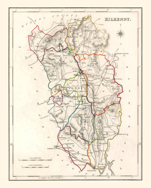 Vintage Map of Kilkenny County Ireland, 1846