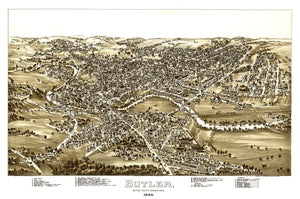 Vintage Map of Butler, Pennsylvania 1896