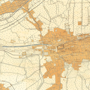 Vintage Map of Damascus, Syria 1918