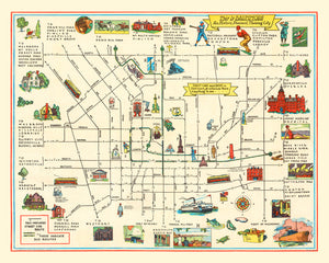 Vintage Map of Baltimore, Maryland 1929