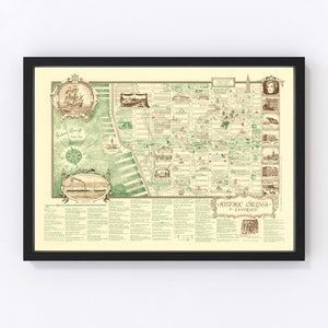 Vintage Map of New York, England 1939