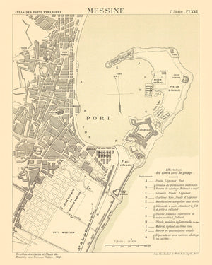 Vintage Map of Mesen, Belgium 1884