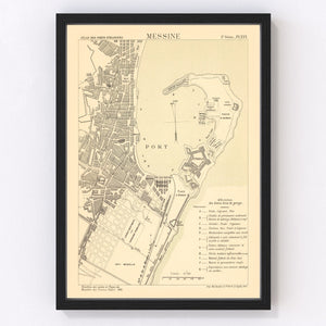 Vintage Map of Mesen, Belgium 1884