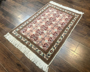 Turkish Sivas Rug 3x4, Pink, Handmade, Wool, Vintage