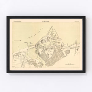 Vintage Map of Sunderland, England 1884