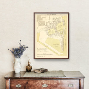 Vintage Map of Southampton, England 1884